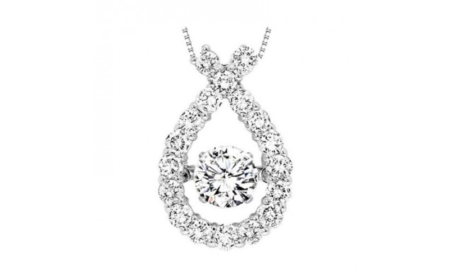 Gems One 14KT White Gold & Diamond Rhythm Of Love Neckwear Pendant   - 2 ctw