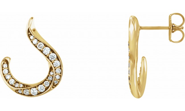 14K Yellow 3/8 CTW Diamond Freeform Earrings