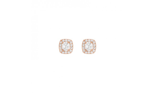 Henri Daussi 14k Rose Gold Diamond Stud Earrings