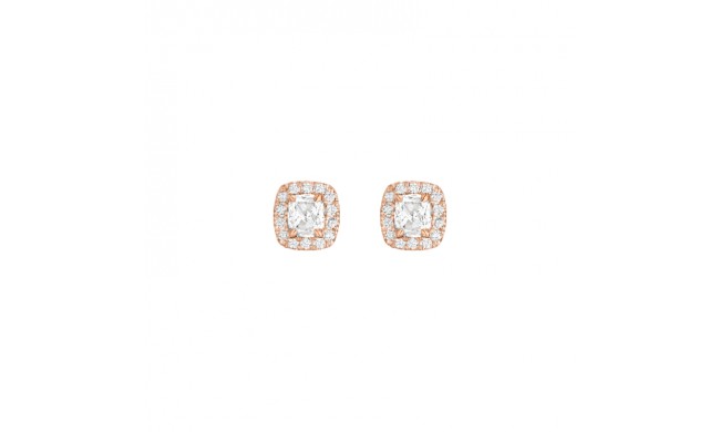 Henri Daussi 14k Rose Gold Diamond Stud Earrings