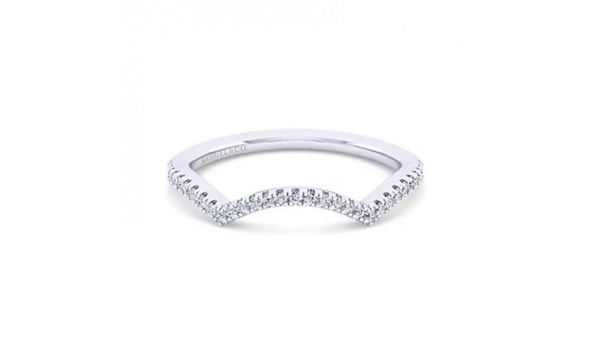 Gabriel & Co. 14K White Gold Contemporary Curved Wedding Band