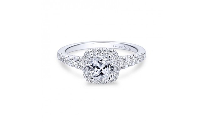 Gabriel & Co. 14k White Gold Entwined Halo Engagement Ring