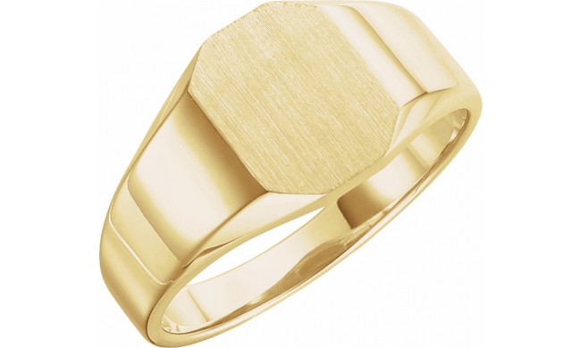 14K Yellow 9x7 mm Octagon Signet Ring