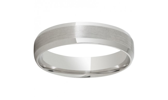 Modern Gold 5mm 10K White Gold Ring with Beveled Edges and Satin Finish