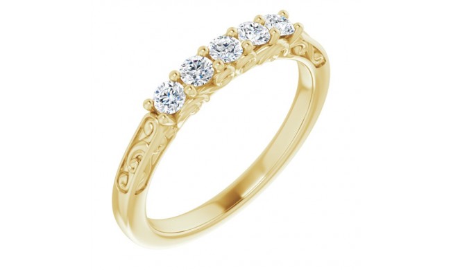 14K Yellow 1/3 CTW Diamond Anniversary Band