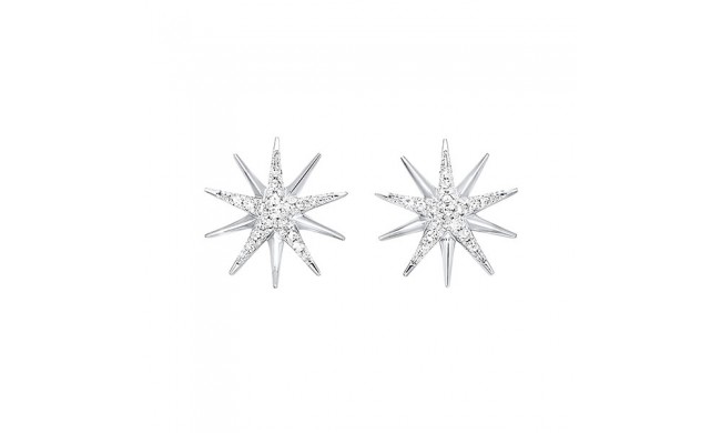 Gems One Silver Diamond (1/10 Ctw) Earring