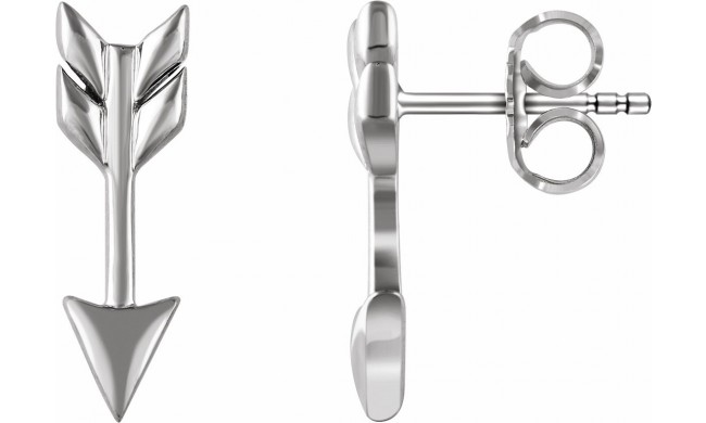 14K White Arrow Earrings