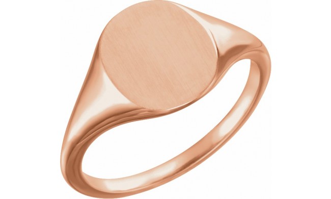 14K Rose 11x9 mm Oval Signet Ring