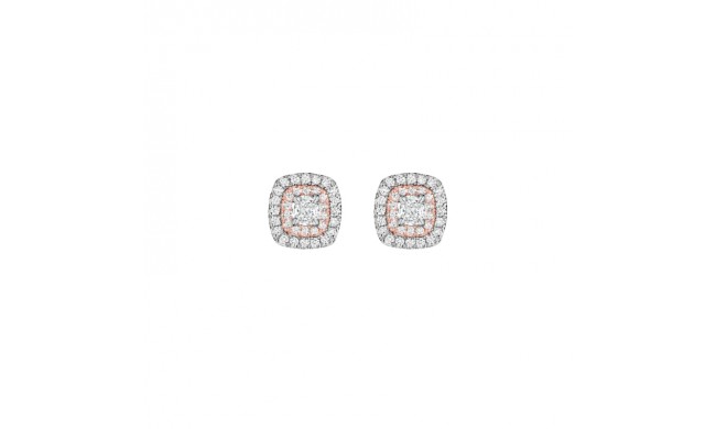 Henri Daussi 18k Rose Gold Diamond Stud Earrings