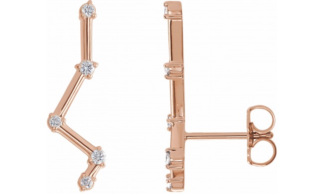 14K Rose 1/10 CTW Diamond Constellation Earring Climbers