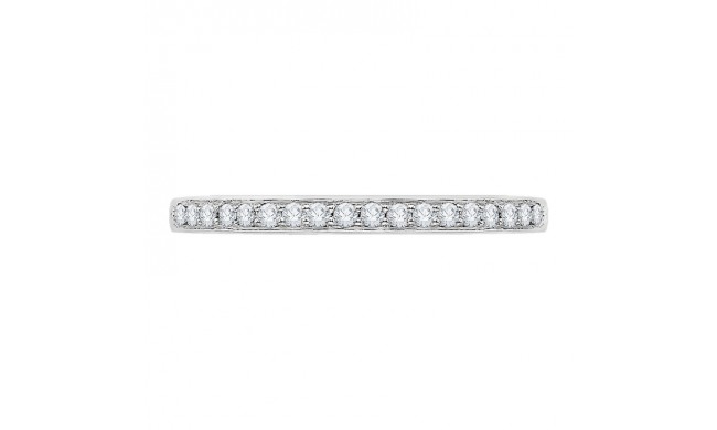 Shah Luxury Round Diamond Half-Eternity Wedding Band with Euro Shank In 14K White Gold