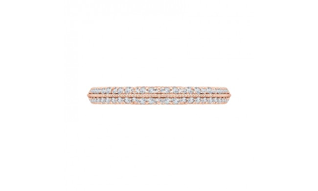 Shah Luxury 14K Rose Gold Round Diamond Half-Eternity Wedding Band