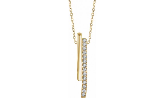 14K Yellow 1/5 CTW Diamond 16-18 Bar Necklace