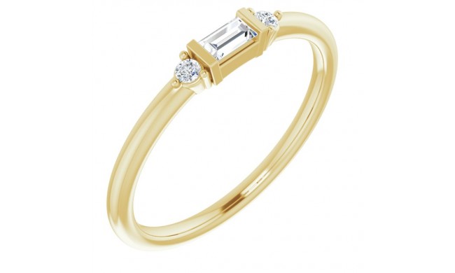 14K Yellow 1/8 CTW Diamond Stackable Ring