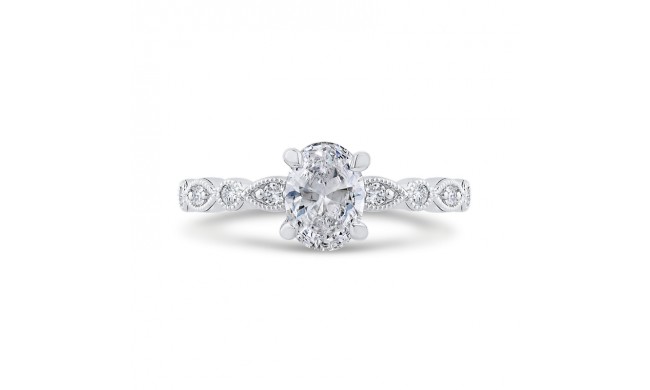 Shah Luxury 18K White Gold Diamond Engagement Ring (Semi-Mount)