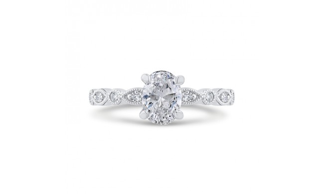 Shah Luxury 18K White Gold Diamond Engagement Ring (Semi-Mount)