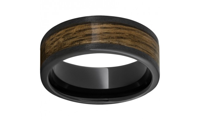 Black Diamond Cermaic? Pipe Cut Band with Bourbon Barrel Aged Inlay and Stone Finish