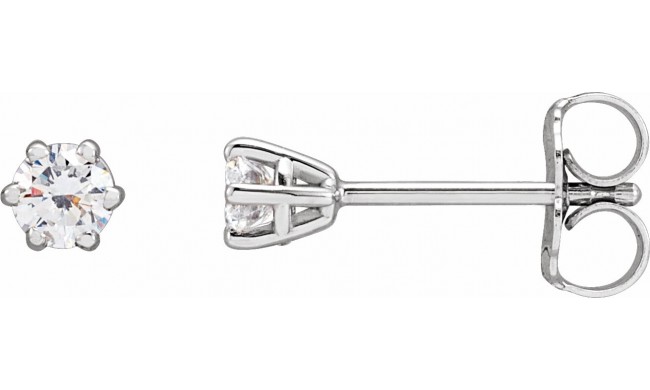 14K White 3.2 mm SI2-SI3 1/4 CTW Diamond 6-Prong Wire Basket Earrings