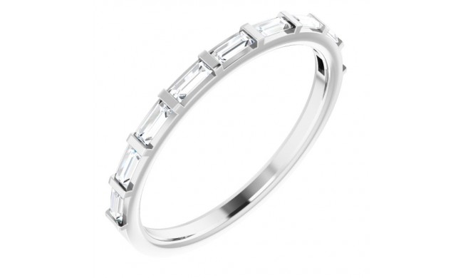 Platinum 3/8 CTW Diamond Straight Baguette Anniversary Band