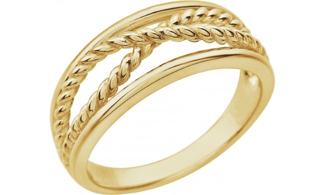 14K Yellow Criss-Cross Rope Ring