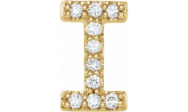 14K Yellow .04 CTW Diamond Single Initial I Earring