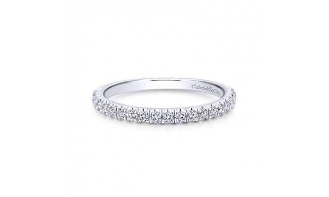 Gabriel & Co. 14k White Gold Contemporary Anniversary Wedding Band