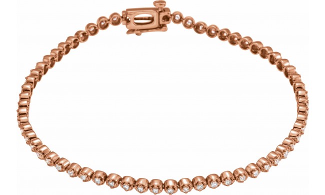 14K Rose 1 CTW Diamond Line Bracelet