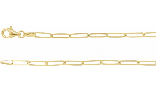 14K Yellow 2.6 mm Elongated Link Chain 7 Bracelet