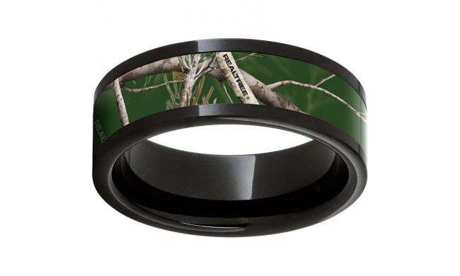 Black Diamond Ceramic Pipe Cut Band with Realtree AP Green Inlay