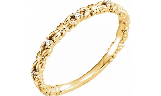 14K Yellow .04 CTW Diamond Stackable Ring