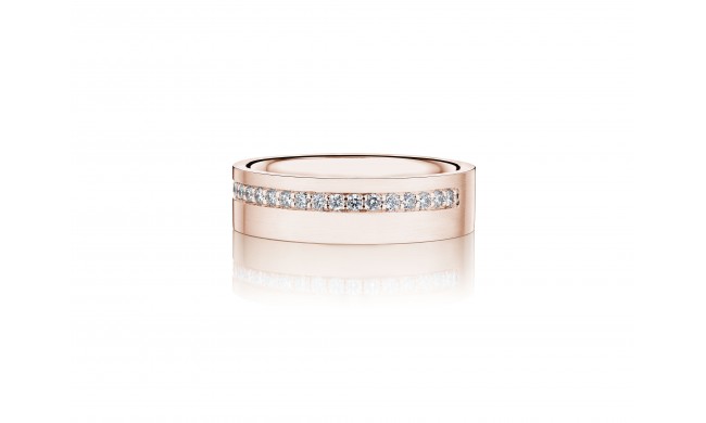 Henri Daussi 6mm Men's Wedding Band MB135 14k Gold Rose 0.30 Ctw.