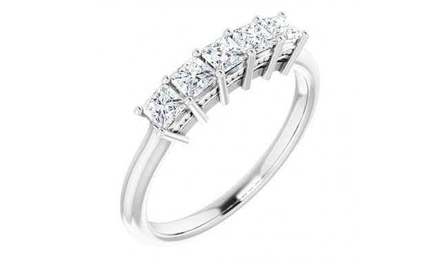 14K White 2.75x2.75 mm Square 5/8 CTW Diamond Anniversary Band