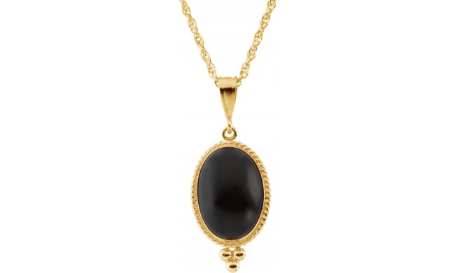 14K Yellow Onyx Rope Design 18 Necklace