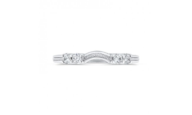 Shah Luxury 14K White Gold Round Diamond Wedding Band