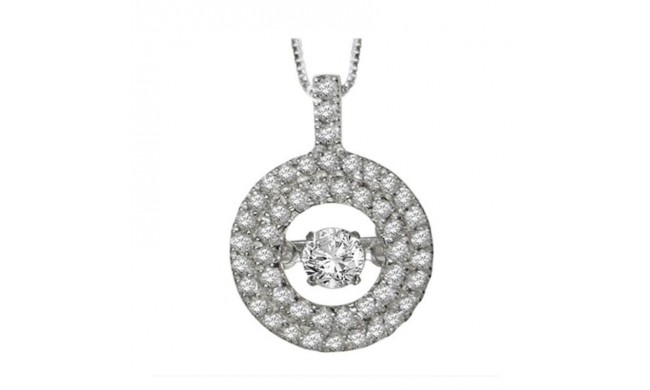 Gems One 14KT White Gold & Diamond Rhythm Of Love Neckwear Pendant   - 1/2 ctw