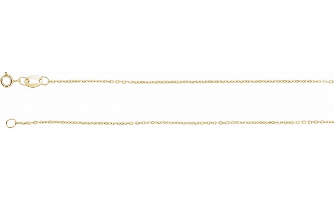 14K Yellow 1 mm Diamond-Cut Cable Chain 7 Bracelet