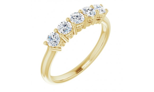 14K Yellow 3.2 mm Round 5/8 CTW Diamond Anniversary Band