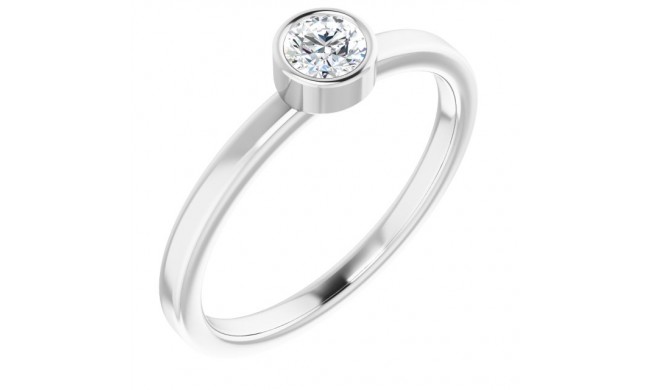 14K White 1/4 CT Diamond Ring