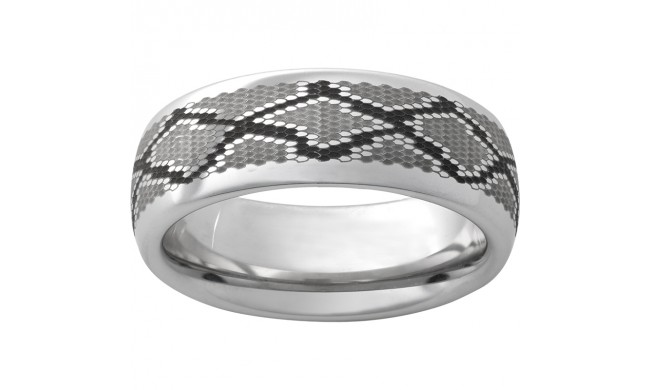 Serinium Domed Band with Snake Laser Engraving