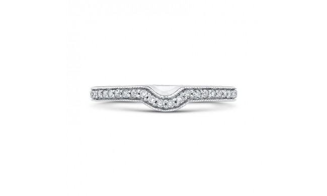 Shah Luxury 14K White Gold Round Diamond Wedding Band