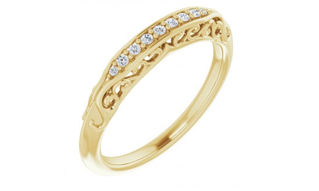 14K Yellow .07 CTW Diamond Matching Band