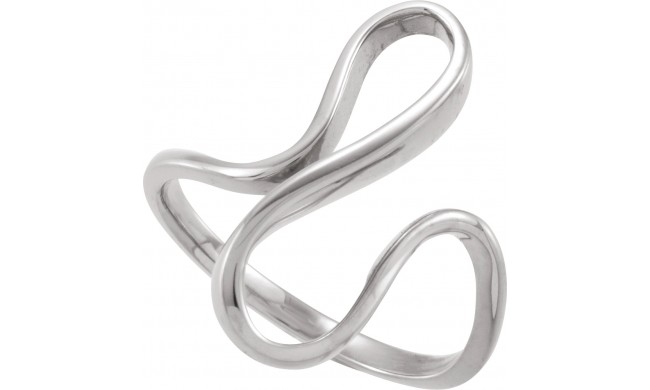 14K White Freeform Ring