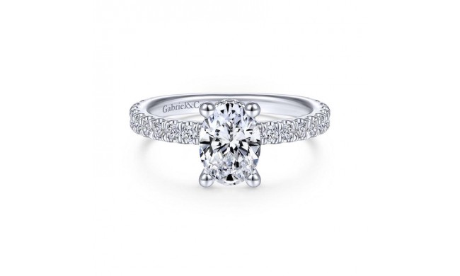 Gabriel & Co. 14k White Gold Contemporary Straight Engagement Ring