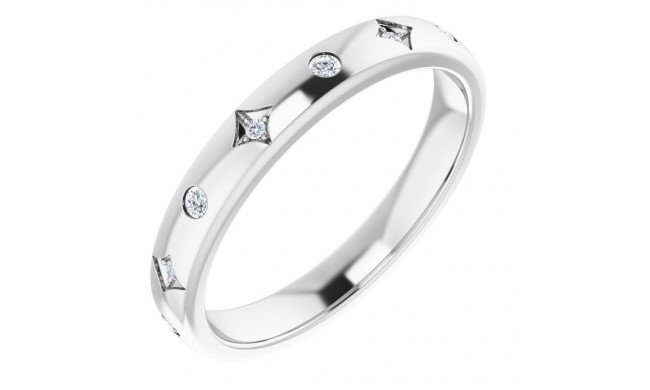 14K White 1/10 CTW Diamond Anniversary Band