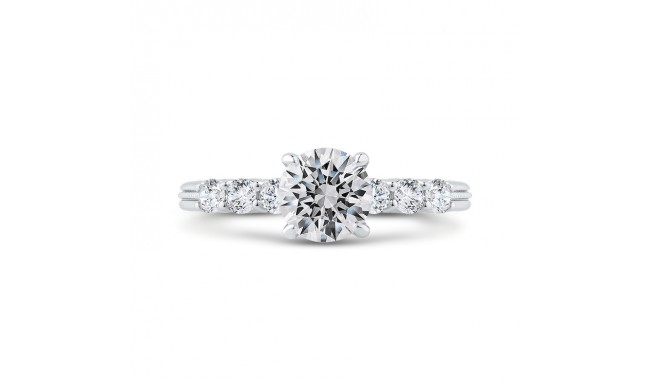 Shah Luxury 14K White Gold Diamond Engagement Ring with Euro Shank (Semi-Mount)