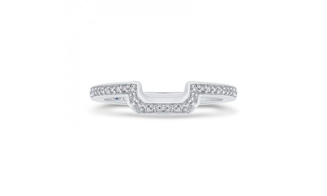 Shah Luxury 14K White Gold Round Diamond Half-Eternity Wedding Band