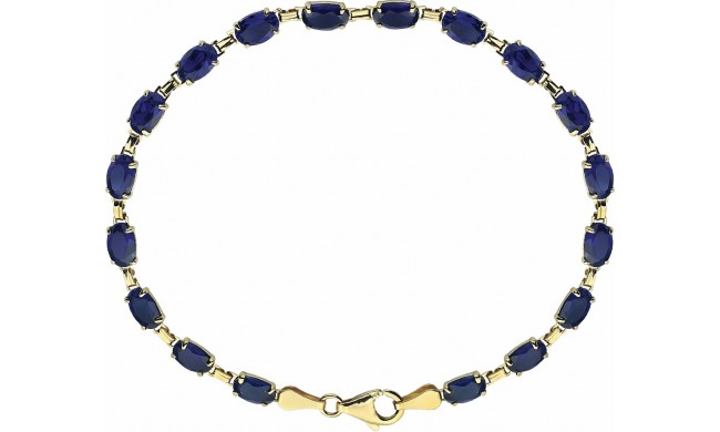 14K Yellow Lab-Grown Blue Sapphire 7.25 Bracelet