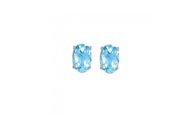 Gems One 14Kt White Gold Blue Topaz (1 Ctw) Earring