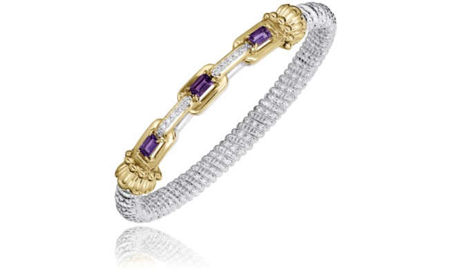 Vahan 14k Gold & Sterling Silver Amethyst Bracelet