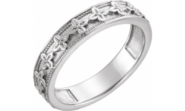 14K White Stackable Ring